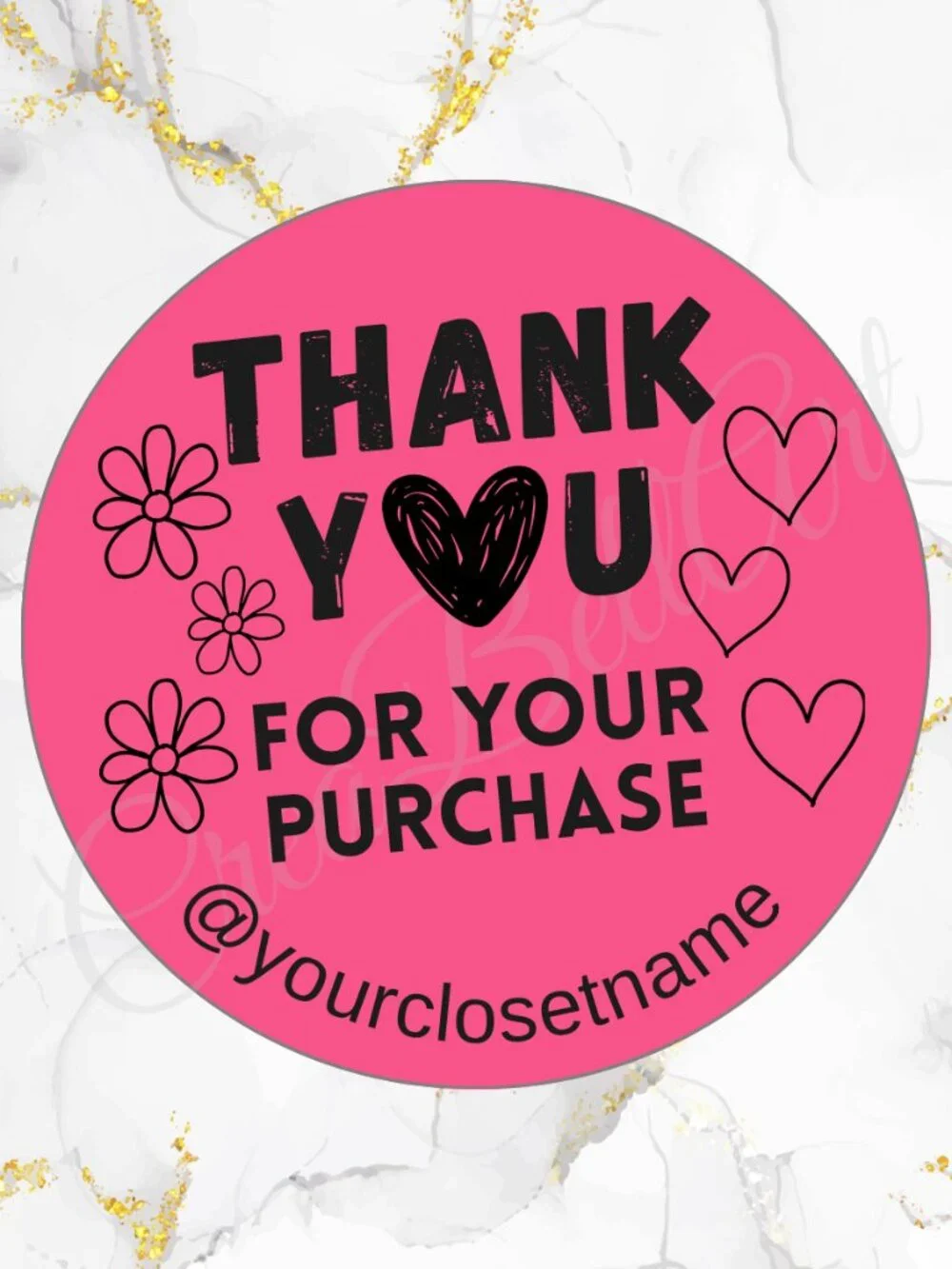 100 Thank you Stickers Thermal 2